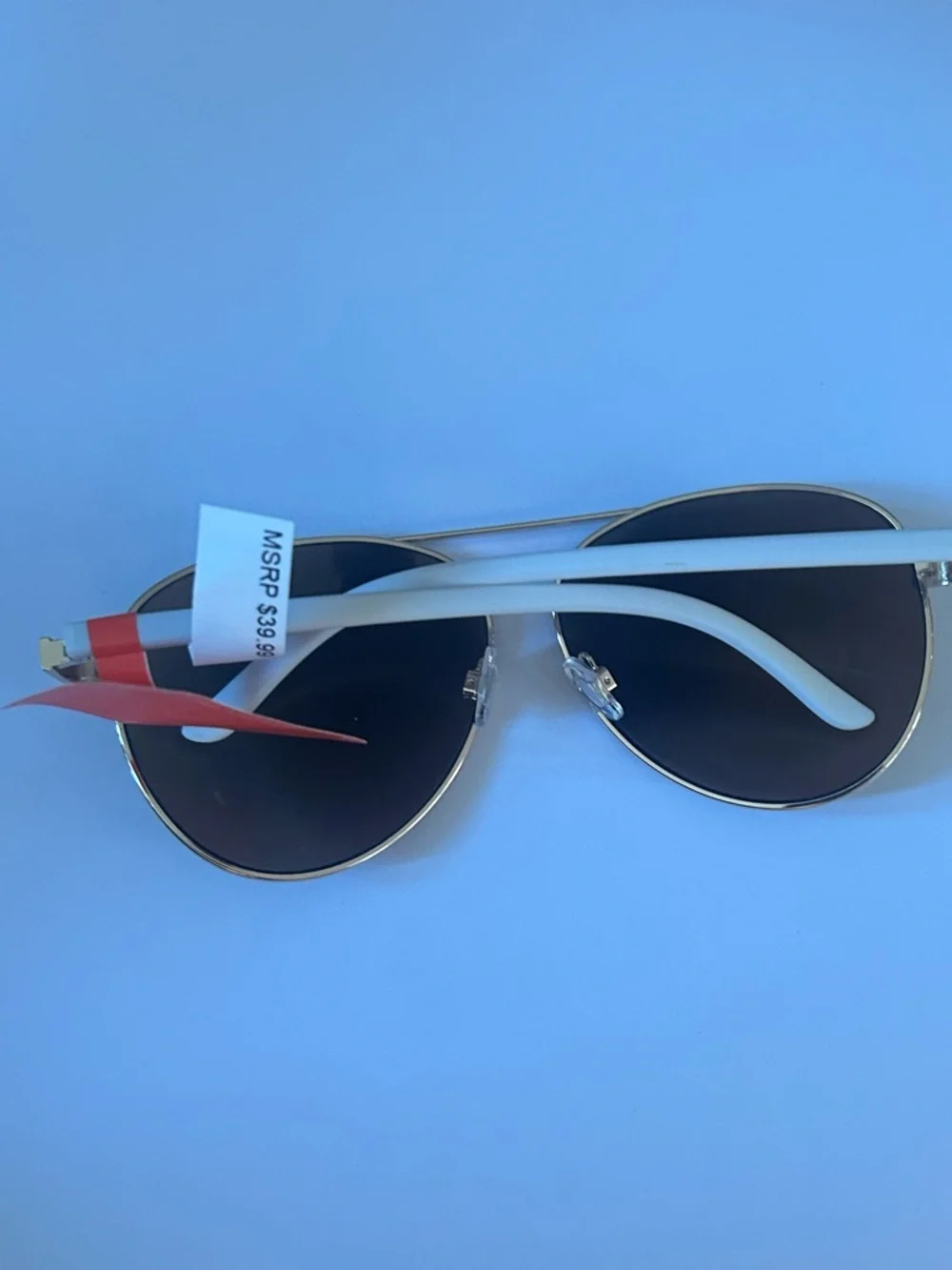 Adrienne Vittadini Aviators Gold Frame Sunglasses with Mirrored Lenses